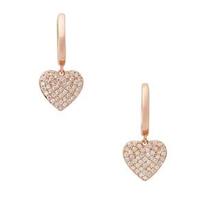 kate spade Rose Gold Pavé Heart Drop Earrings